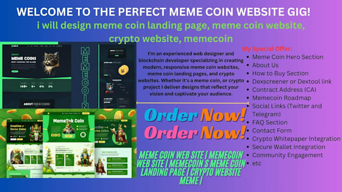 Gig Preview - Design meme coin landing page, meme coin website, crypto website, memecoin