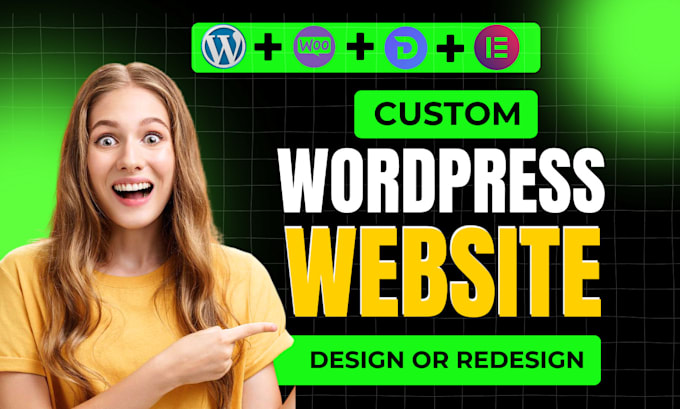 Gig Preview - Create wordpress website design, redesign wordpress business website development