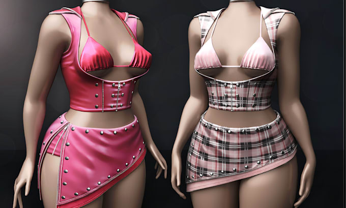 Gig Preview - Make 3d second life model 3d clothing design vrchat avatar outfit rigging