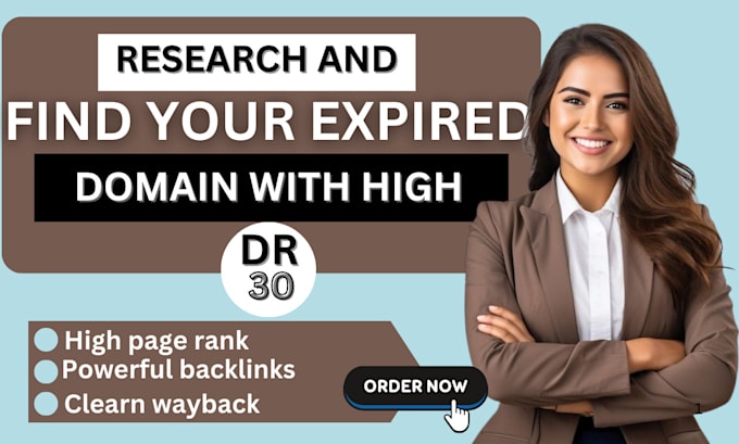 Gig Preview - Do premium research expire domain names having high da or DR 30