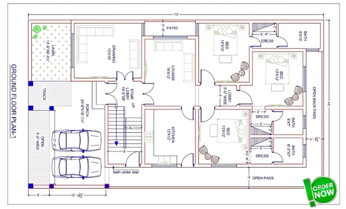 Gig Preview - 2d architectural floor plans, sections, roof, elevations, site plans in autocad