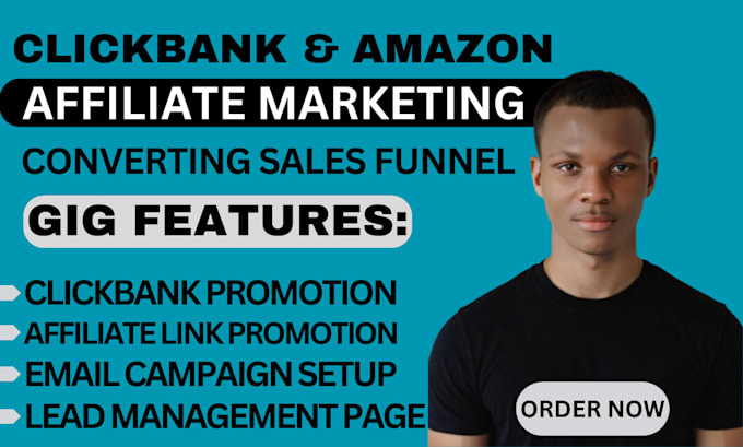 Gig Preview - Do clickbank affiliate marketing sales funnel, amazon link promotion