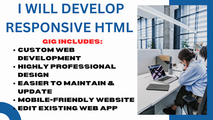 Gig Preview - Develop responsive HTML CSS react js website for you