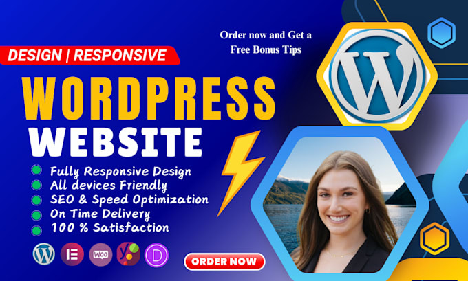 Gig Preview - Build responsive wordpress website design and website development