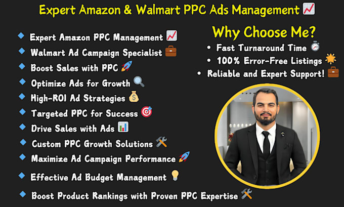 Gig Preview - Amazon and walmart PPC campaign management,  boost sales, ROI