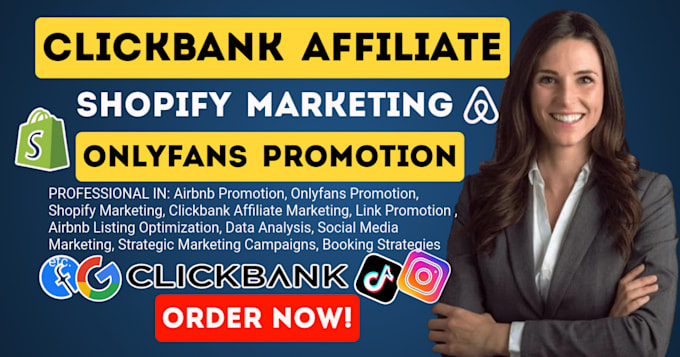 Bestseller - do airbnb promotion onlyfan shopify marketing clickbank affiliate link promotion