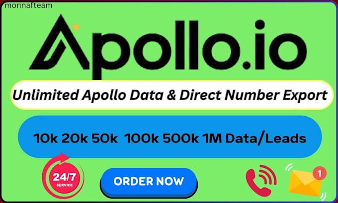 Gig Preview - Do unlimited apollo data scraping and apollo direct number find