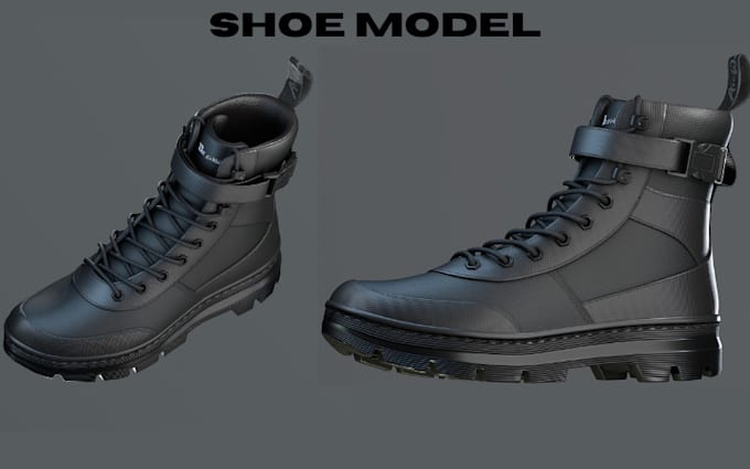 Gig Preview - Create 3d shoe sneaker footwear model, design 3d cad photorealistic 3d rendering