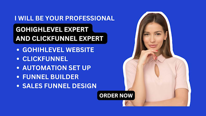 Gig Preview - Build funnel, website, setup automation, domain in gohighlevel, clickfunnels