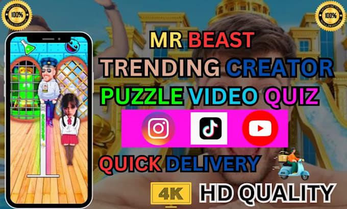 Gig Preview - Make a viral SEO mr beast, ishowspeed puzzle video like mike4u, youtube shorts