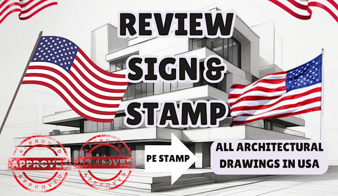 Gig Preview - Pe stamp, architectural stamp for city permits and architectural designs