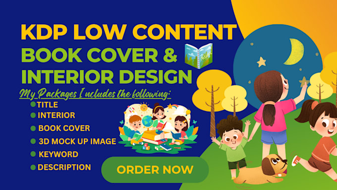 Gig Preview - Design custom low no content book cover or interior for amazon KDP