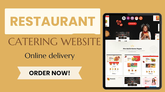 Gig Preview - Design catering website , restaurant website online food ordering juice bar