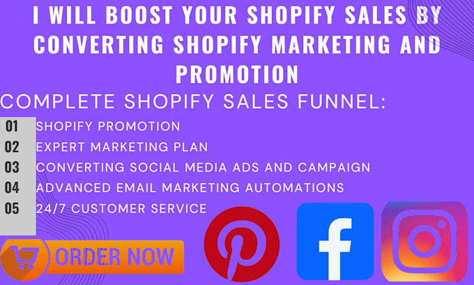 Gig Preview - Do shopify marketing shopify promotion to boost shopify sales