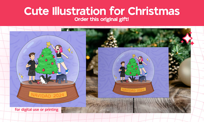 Gig Preview - Draw an original christmas portrait of your family to give as a gift