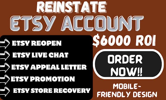 Gig Preview - Reinstate etsy store suspension and etsy reinstatement with appeal letter,