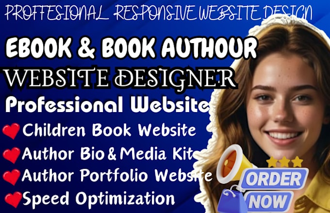 Gig Preview - Build book author website, children book website, ebook website, landing page