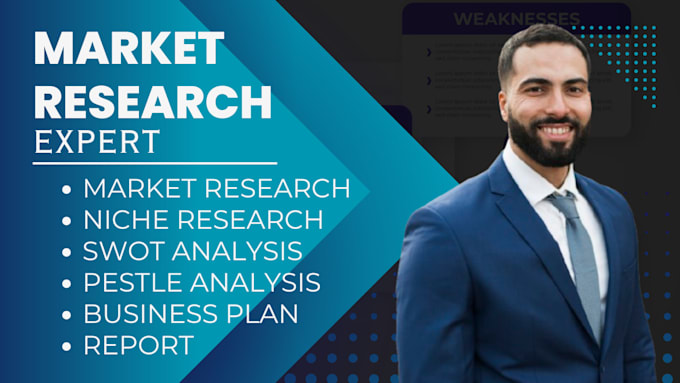 Gig Preview - Do market research niche research swot analysis business plan pestle analysis