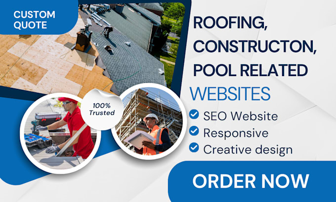 Gig Preview - Create roofing, construction, and pool wordpress websites