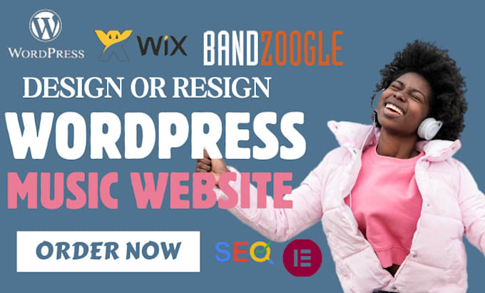 Gig Preview - Build wordpress music website,bandzoogle music website, bandzoogle, wix music