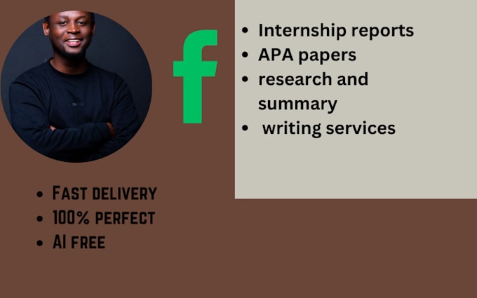 Gig Preview - Do assignments, case studies and internship reports, apa papers for you