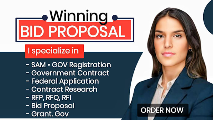 Gig Preview - Rfp rfq bid proposal government contract capability statement tender rfi samgov