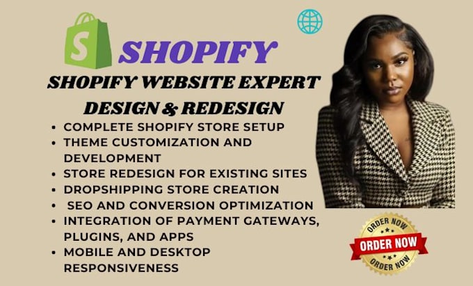 Bestseller - professional shopify website design and redesign shopify store customization