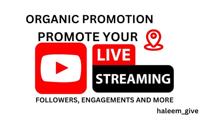 Gig Preview - Do organic youtube livestream and promote your channel