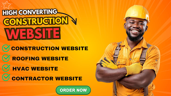 Gig Preview - Design roofing website, construction website, home improvement website