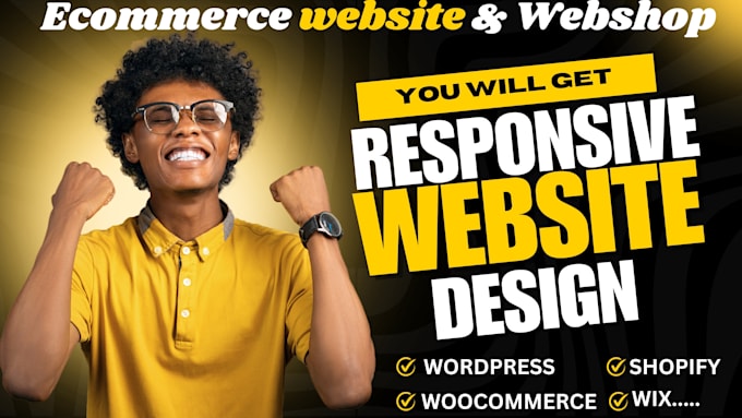 Gig Preview - Design webshop, ecommerce in odoo, squarespace, wix, shopify, godaddy website