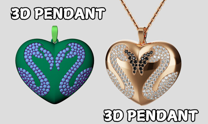 Gig Preview - Create 3d cad design for a pendant ring earring necklace and render it