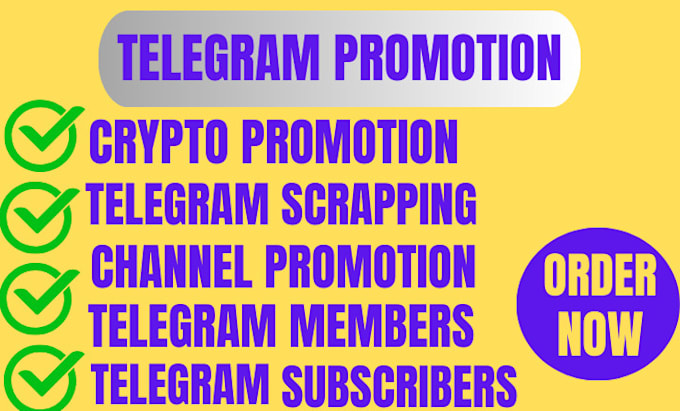 Gig Preview - Crypto telegram promotion crypto telegram marketing telegram crypto promotion