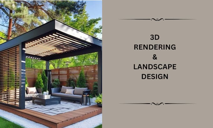 Gig Preview - Do 3d backyard landscape design with patio pergola deck garden outdoor kitchen