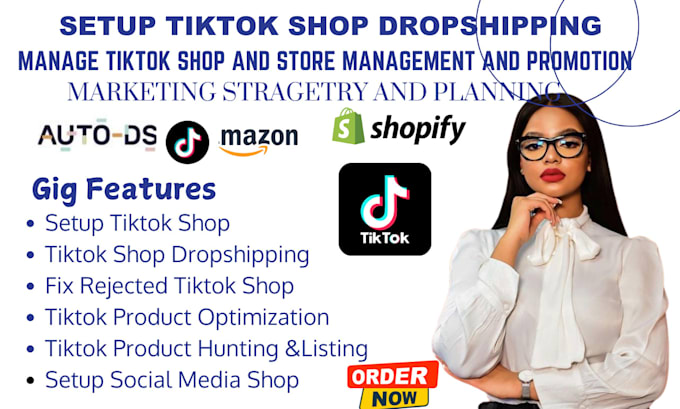 Gig Preview - Setup, manage tiktok shop, tiktok shop ads, tiktok marketing on tiktok shop