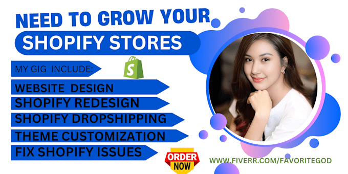 Gig Preview - Design, redesign shopify store, shopify dropshipping store, shopify website