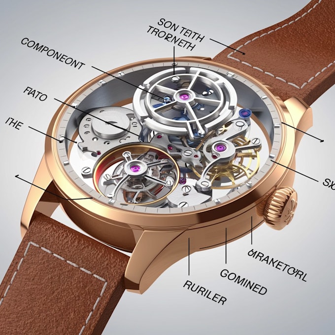 Gig Preview - Cgi 3d watch rendering animation design 3d watch timepiece product animation ads