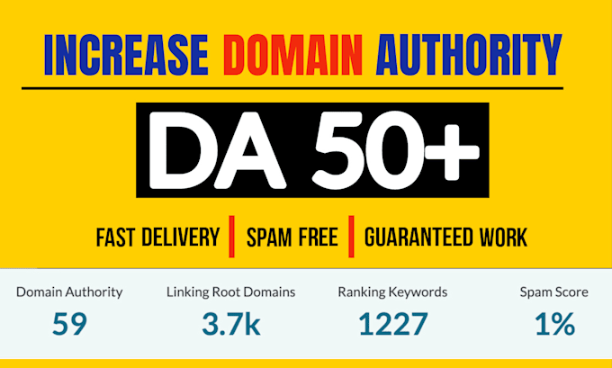 Gig Preview - Increase domain authority 50 plus