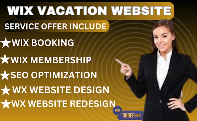 Gig Preview - Do vacation rental vacation website wix website property management hotel book