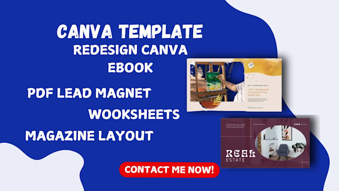 Gig Preview - Design or redesign canva ebook canva template pdf lead magnet workbook