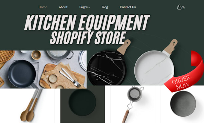 Gig Preview - Design kitchen appliances shopify store kitchen equipment accessories website