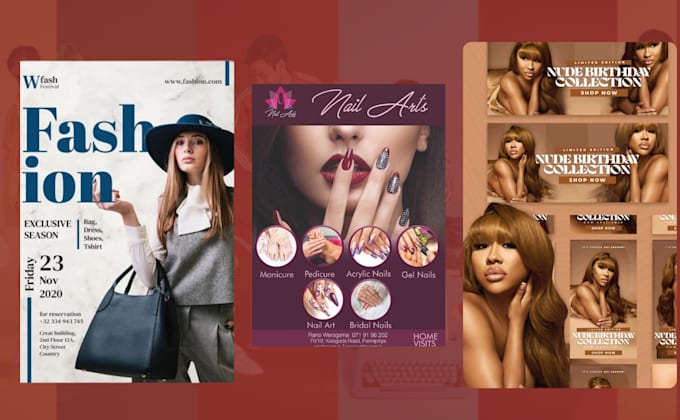 Bestseller - design fashion flyer, logo, banner, brochure