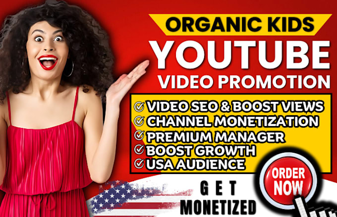 Gig Preview - Grow kids youtube channel, organic kids music video promotion SEO expert