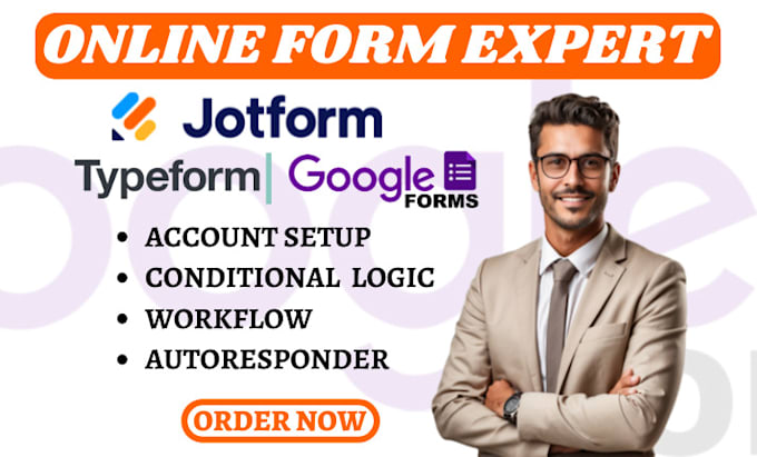 Gig Preview - Design online form online survey questionnaire with jotform google form typeform