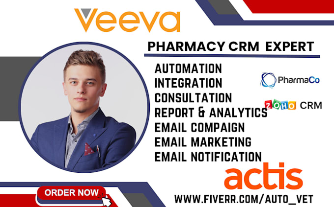 Gig Preview - Setup workflow automation pharmacode zoho veeva actiscrm hubspot pharmacy crm