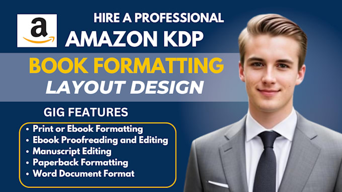 Gig Preview - Do book formatting and layout design paperback formatting for amazon kdp