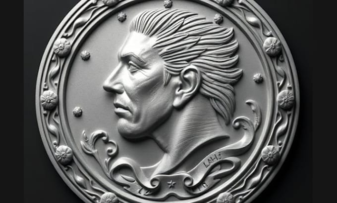 Gig Preview - Sculpt 3d bas relief 3d medallion 3d coin model for cnc printing