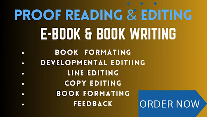 Gig Preview - Proofread and edit your book or novel, developmental edit, ebook writing,