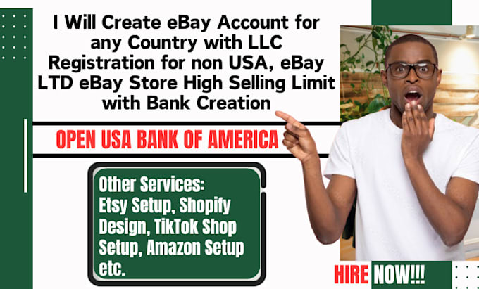 Gig Preview - Create a verified ebay individual and business seller account with high limit