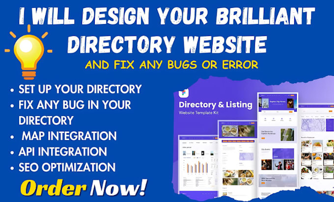 Gig Preview - Design your brilliant directory listing website and brilliant directory website