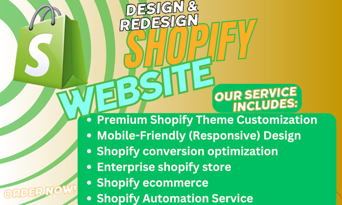 Gig Preview - Build optimized ecommerce store for enterprise design shopify store dropshipping